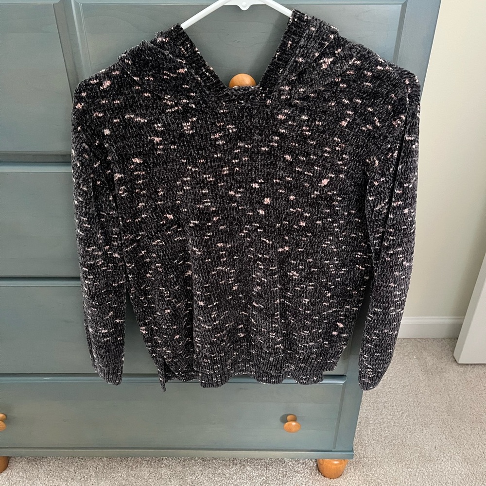 DKNY Black and Pink Cowl Neck Sweater